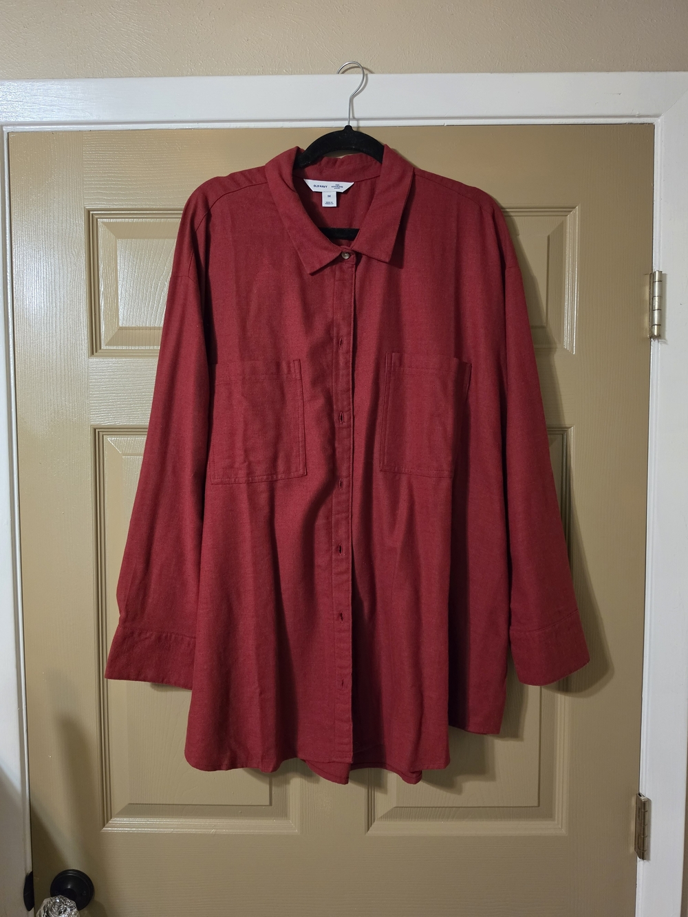 Old Navy Deep Red Button-Up Shirt Jacket